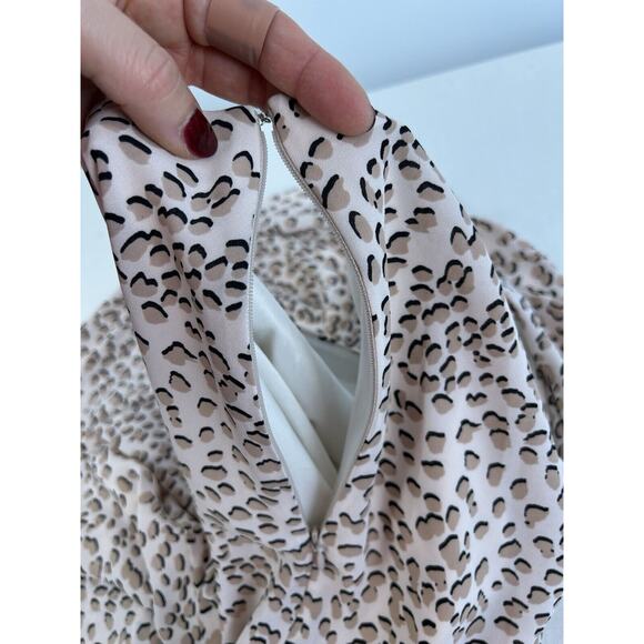 Animal Print Leopard Cheetah Print Pink Black Assymmetrical Midi Skirt Sz Medium - Picture 5 of 8